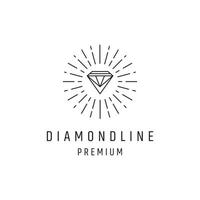 ícone de estilo linear de logotipo de diamante no fundo branco vetor