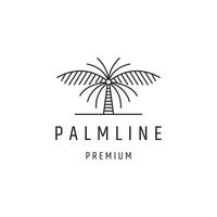 design de logotipo de palma com arte de linha em fundo branco vetor