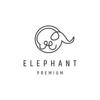 design de logotipo criativo de linha elefante em fundo branco vetor