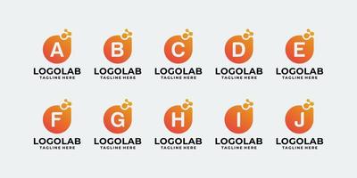 conjunto de conceito de logotipo de laboratório de letras vetor