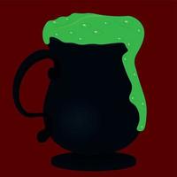 copo preto com ilustração vetorial de veneno borbulhante verde vetor