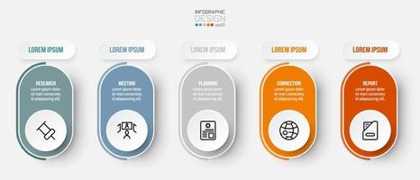 conceito de negócio de modelo infográfico com passo. vetor