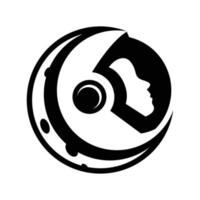 modelo de vetor de ícone de logotipo de astronauta