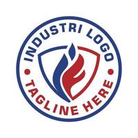 vetor de distintivo do logotipo da indústria. logotipo de gás e petróleo