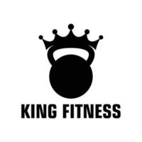 conceito de logotipo de fitness rei. modelos de academia de kettlebell vetor