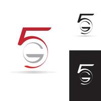 logotipo da rede 5g. conexão de rede 5g do logotipo. número 5 e letra g. vetor