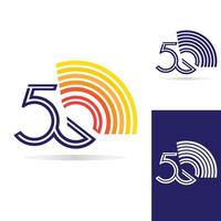 logotipo da rede 5g. conexão de rede 5g do logotipo. número 5 e letra g. vetor