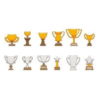 design gráfico de coleção de conjunto de vetores de troféus
