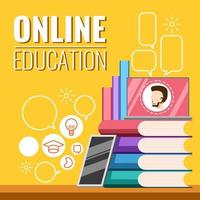 design gráfico de banner de educação on-line vetor