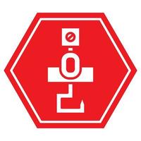 símbolo de gancho de guindaste industrial em sinalização vermelha vetor