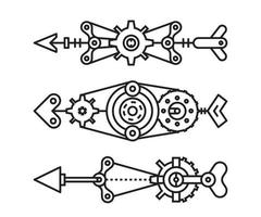 ilustração de flechas de arte steampunk vetor