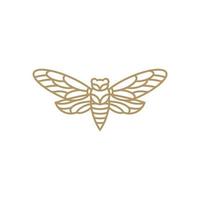 logotipo de arte de linha de borboleta elegante vetor