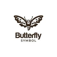 silhueta de vetor de logotipo de borboleta