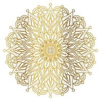 mandala com gradiente dourado. ornamental de luxo na cor dourada. vetor