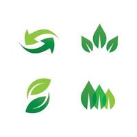 logotipo da ecologia de folha de árvore verde vetor