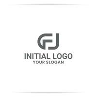 design de logotipo letras fj símbolo vetor