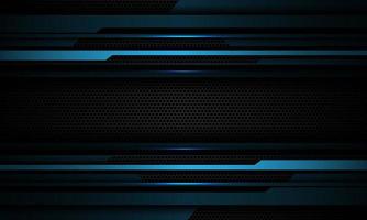 abstrato azul cyber cinza metálico geométrico no design de malha hexagonal preta moderna tecnologia futurista vetor de fundo