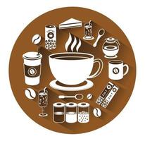 ilustração de ícones planos modernos conjunto de café vetor