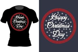camiseta de letras de tipografia de feliz natal, design de camiseta de natal, presente de dia de natal feliz, camiseta vintages, vetor, árvore de natal vetor
