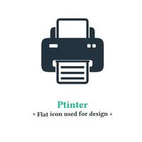 ícone de impressora em moderno estilo plano isolado no fundo branco. símbolos de impressora para aplicativos web e móveis. vetor