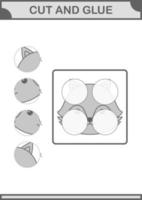 corte e cole o rosto de raposa. planilha para crianças vetor