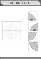 corte e cole o rosto de frango. planilha para crianças vetor