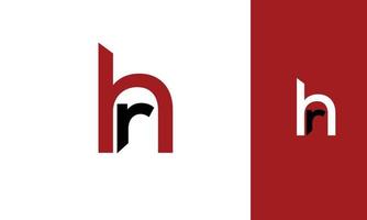 letras do alfabeto iniciais monograma logotipo hr, rh, h e r vetor