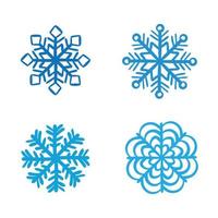 conjunto de ícones de ilustração vetorial de flocos de neve, rótulos. vetor