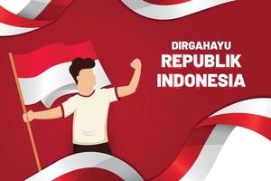 banner do dia da independência da indonésia dirgahayu vetor