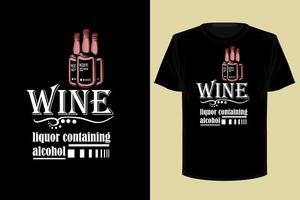 design de camiseta vintage retrô de álcool de vinho vetor