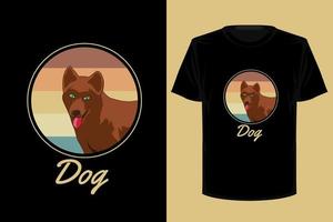 design de camiseta vintage retrô de cachorro vetor