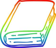 desenho de linha de gradiente de arco-íris livro antigo de desenho animado vetor