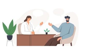psicólogo ouvindo paciente na sessão de terapia mental