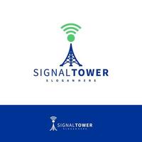 modelo de vetor de design de logotipo de torre de sinal, ilustração de conceitos de logotipo de torre de sinal.