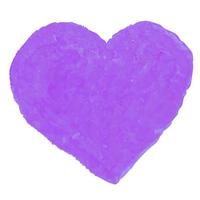 ilustração vetorial colorida de forma de coração desenhada com pastéis de óleo de cor roxa. elementos para cartão de design, cartaz, banner, postagem de mídia social, convite, venda, folheto vetor