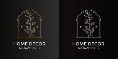 logotipo de design de decoração para casa e cartão de marca vetor