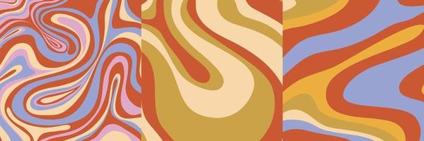 groovy poster y2k redemoinho de fundo retrô definido para design de impressão. ilustração vetorial em espiral. impressão psicodélica. fundo vintage. capa, pôster, papel de parede. anos 60, 70, hippie vetor