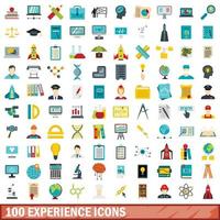 100 ícones de experiência definidos, estilo simples vetor