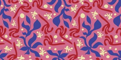 matisse forma sem costura floral abstrato ilustração vetorial plana. padrão sem emenda brilhante. forma abstrata de matisse para design de decoração vetor