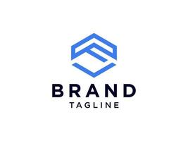 design de vetor plano de logotipo de negócios circular gradiente azul letra f