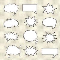 conjunto de vetor de bolhas do discurso. bolhas de fala em quadrinhos.