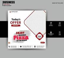 design plano de vetor grátis de banner de comida de pizza