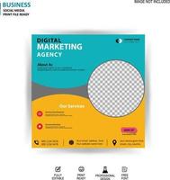 design de modelo de folheto de agência de marketing digital vetor