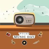 ilustração vetorial do dia mundial da música vetor