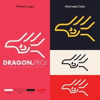 design de logotipo de dragão simples minimalista vetor
