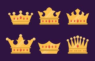coleção de ícones da coroa do rei vetor