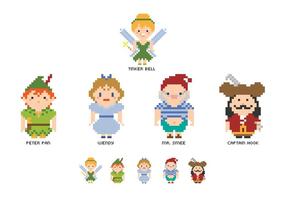 Livre Pixel Peter Pan Personagens Vector