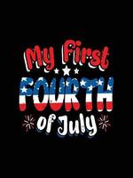 4 de julho design de camiseta celebração do dia da independência dos estados unidos vetor