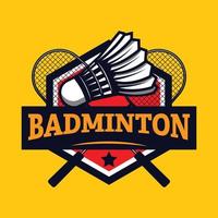 design de logotipo de badminton, logotipo de esportes vetor