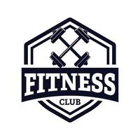 design gráfico de vetor de fitness com estilo de emblema. adequado para logotipos esportivos, corridas, competições, campeonatos, designs de camisetas, adesivos, etc.